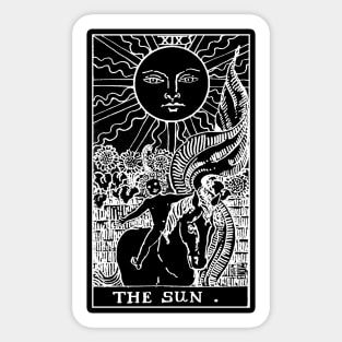 XIX. The Sun Tarot Card | Obsidian and Pearl Sticker